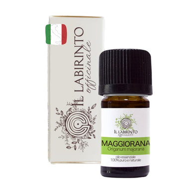Olio Essenziale Maggiorana puro alimentare Italiana Il Labirinto Officinale - Oli Essenziali Naturali - Olio essenziale per Diffusori e Umidificatori, Aromaterapia - 5ml
