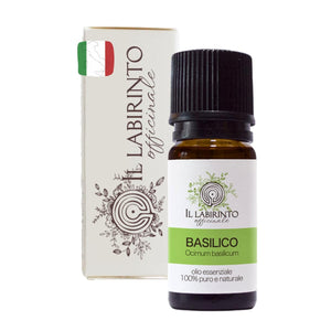 Olio Essenziale Basilico puro alimentare italiano Il Labirinto Officinale - Oli Essenziali Naturali - Olio essenziale per Diffusori e Umidificatori, Aromaterapia - Vegan - 10ml