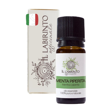 Olio Essenziale Menta Piperita puro alimentare Italiana Il Labirinto Officinale - Oli Essenziali Naturali - Olio essenziale per Diffusori e Umidificatori, Aromaterapia - 10ml