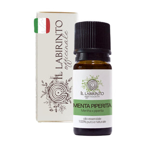 Olio Essenziale Menta Piperita puro alimentare Italiana Il Labirinto Officinale - Oli Essenziali Naturali - Olio essenziale per Diffusori e Umidificatori, Aromaterapia - 10ml