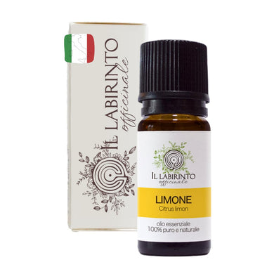 Olio Essenziale Limone alimentare puro Italiano Il Labirinto Officinale - Oli Essenziali Naturali - Olio essenziale per Diffusori e Umidificatori, Aromaterapia - 10ml