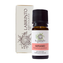 Load image into Gallery viewer, Olio Essenziale Geranio puro Il Labirinto Officinale - Alimentare, Oli Essenziali Naturali - Olio essenziale per Diffusori e Umidificatori, Aromaterapia - Vegan - 10ml