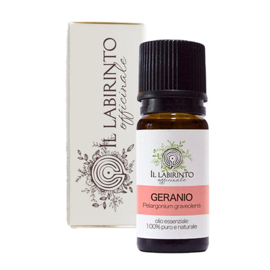 Olio Essenziale Geranio puro Il Labirinto Officinale - Alimentare, Oli Essenziali Naturali - Olio essenziale per Diffusori e Umidificatori, Aromaterapia - Vegan - 10ml