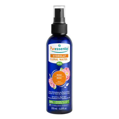 Puressentiel - Idrolato di Rosa Bio - 100% di Origine Naturale - Acqua Floreale - Per Pelli Delicate - Illumina il colorito e tonifica la pelle - Con Innovativa Tecnologia Hydraqua - 200 ml