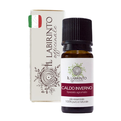 Miscela Oli Essenziali puri Caldo Inverno speziato agrumato Il Labirinto Officinale - Oli Essenziali Naturali - Olio essenziale per Diffusori e Umidificatori, Aromaterapia - 10ml