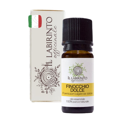 Olio Essenziale Finocchio Dolce puro alimentare Italiano Il Labirinto Officinale - Oli Essenziali Naturali - Olio essenziale per Diffusori e Umidificatori, Aromaterapia - 10ml
