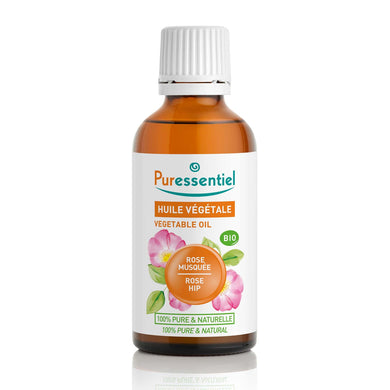 Puressentiel Olio Vegetale di Rosa Mosqueta Bio, Aiuta ad Attenuare l'Apparenza delle Macchie di Vecchiaia, Effetto Idratante e Rigenerante, Per Pelli Mature, 50 Ml