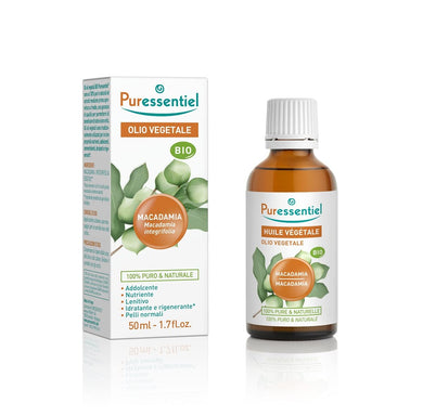 Puressentiel - Olio Vegetale di Macadamia Bio - 100% puro e naturale - Addolcente, nutriente, lenitivo, idratante e rigenerante - Per pelli normali - 50 ml