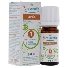 Load image into Gallery viewer, Puressentiel - Olio Essenziale di Cipresso - 100% Puro e Naturale - OEBBD (Olio Essenziale Botanicamente e Biochimicamente Definito) - Da Agricoltura Biologica - Vegan e Cruelty Free - 10 ml