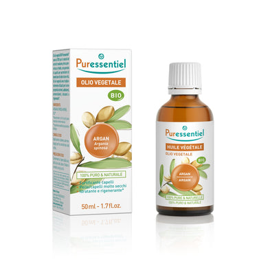 Puressentiel Olio Vegetale di Argan Bio, Fortifica i Capelli - Proprietà Nutrienti, Idratanti e Rigeneranti, Per Capelli e Pelli Molto Secche, 50 Ml