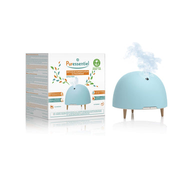 Puressentiel, Diffusore Umidificatore ad Ultrasuoni Spoutnik, Per Oli Essenziali, Fino a 14 Ore di Diffusione, Pratico e Silenzioso, Con Materiali Ecologici